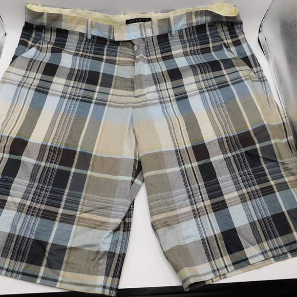 Theory Men's Plaid Shorts Size 36 100% Cotton